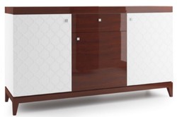 Casa Padrino luxury dresser with 3 doors and drawer white / glossy brown 171.4 x 45 x H. 96.6 cm - Luxury Furniture
