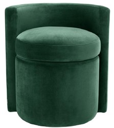 Casa Padrino Sillón de Diseño Verde Oscuro 61 x 57 x H. 64 cm - Sillón Redondo de Terciopelo - Muebles de Lujo
