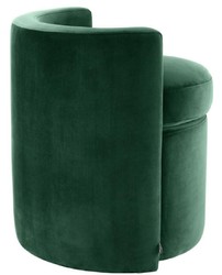 Casa Padrino Sillón de Diseño Verde Oscuro 61 x 57 x H. 64 cm - Sillón Redondo de Terciopelo - Muebles de Lujo