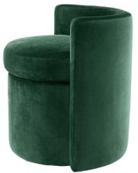 Casa Padrino Sillón de Diseño Verde Oscuro 61 x 57 x H. 64 cm - Sillón Redondo de Terciopelo - Muebles de Lujo
