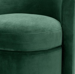 Casa Padrino Sillón de Diseño Verde Oscuro 61 x 57 x H. 64 cm - Sillón Redondo de Terciopelo - Muebles de Lujo