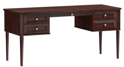 Casa Padrino Scrivania di Lusso con 4 Cassetti Marrone Scuro / Argento 160 x 65 x H. 76 cm - Arredamento da Ufficio