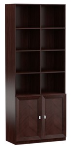 Casa Padrino Cabinet Mensola di Lusso Marrone Scuro / Argento 90,6 x 44,2 x H. 225,6 cm - Armadio del Soggiorno Armadio Ufficio con 2 Porte