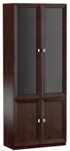 Casa Padrino armoire de salon de luxe à 4 portes brun foncé / argent 90,6 x 44,2 x H. 225,6 cm - Collection de Luxe