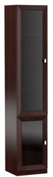 Casa Padrino Armoire de Salon de Luxe avec 2 Portes en Verre Marron Foncé / Argent 45,4 x 44,2 x H. 225,6 cm - Qualité de Luxe