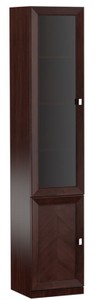 Casa Padrino armoire de salon de luxe avec 2 portes marron foncé / argent 45,4 x 44,2 x H. 225,6 cm - Meubles de Salon