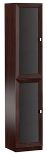 Casa Padrino armoire de salon de luxe avec 2 portes en verre marron foncé / argent 45,4 x 44,2 x H. 225,6 cm - Collection de Luxe