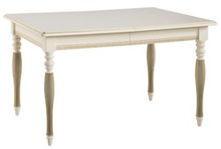 Casa Padrino Mesa de Comedor Barroco de Lujo Crema / Oro 130-330 x 100 x H. 77,5 cm - Mesa de Cocina Extensible
