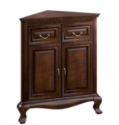 Casa Padrino Aparador de la Esquina Art Nouveau de Lujo con 2 Puertas y 2 Cajones Marrón Oscuro 80 x 51,3 x H. 95 cm - Muebles de Sala