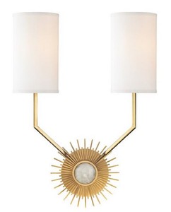Casa Padrino lámpara de pared de diseño latón antiguo / blanco 33,6 x 14,6 x H. 46,3 cm - Calidad de Lujo