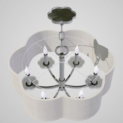 Casa Padrino lustre de luxe en forme de feuille de trèfle argent / crème Ø 66 x H. 39,4 cm - Qualité de Luxe