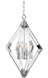 Casa Padrino lampe suspendue de luxe argent 43,8 x 43,8 x H. 61 cm - Lampe Suspendue avec Cadre en Acrylique et Accents Métalliques