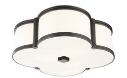 Casa Padrino lampada di copertura di lusso bronzo antico / bianco 42,6 x 42,6 x H. 14 cm - Lampada di Copertura in Forma di Trifoglio - Qualità di Lusso