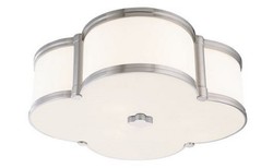 Casa Padrino lampada di copertura di lusso argento / bianco 42,6 x 42,6 x H. 14 cm - Lampada di Copertura in Forma di Trifoglio - Qualità di Lusso