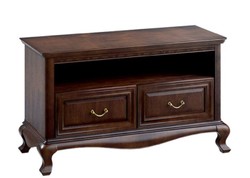 Casa Padrino Armadio Televisione Art Nouveau di Lusso Marrone Scuro 115,6 x 45,6 x H. 68,2 cm - Mobile TV con 2 Cassetti - Mobili Soggiorno