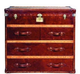 casa padrino luxus art deco leder echtleder rindsleder truhe kommode mit 4 schubladen und deckel wohnzimmer hotel restaurant club bar büro deko accessoires möbel