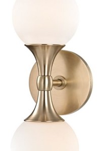 Casa Padrino Luxus LED Wandleuchte Antik Messingfarben / Weiß 12,1 x 15,2 x H. 34,2 cm - Wandlampe mit kugelförmigen Glas Lampenschirmen