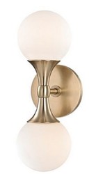 Casa Padrino Lámpara de Pared LED de Lujo Latón Antiguo / Blanco 12,1 x 15,2 x H. 34,2 cm - Lámpara de Pared con Pantallas de Cristal Esférico