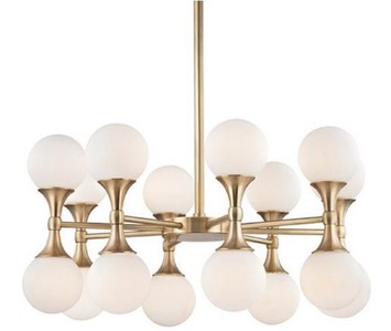 Casa Padrino Lustre LED de Luxe Laiton Antique / Blanc Ø 68,6 x H. 34,3 cm - Lustre à Abat-Jour en Verre Sphérique - Qualité de Luxe