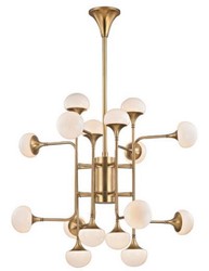 Casa Padrino Lustre LED de Luxe Laiton Antique / Blanc Ø 92,7 x H. 83,8 cm - Lustre avec Abat-Jour en Verre Sphérique - Qualité de Luxe