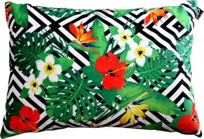 Casa Padrino Luxury Cushion Miami Flowers Black / White / Multicolored 35 x 55 cm - Finest velvet - Living room Decorative pillow Casa Padrino Luxury Cushion Miami Flowers Black / White / Multicolored 35 x 55 cm - Finest velvet - Living room Decorative pillow