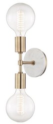 Casa Padrino lampada da parete doppia di lusso ottone antico / bianco 12,7 x 16,5 x H. 50,8 cm - Lampada da Parete per Hotel e Ristoranti