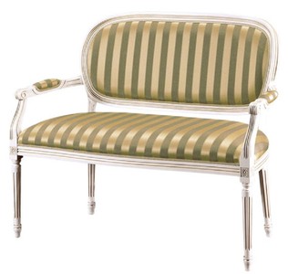 Casa Padrino Banc Baroque de Luxe Blanc / Vert / Or 121 x 51 x H. 98 cm - Mobilier Baroque