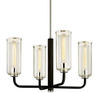Casa Padrino lustre de luxe noir / argent 73 x 73 x H. 45,7 cm - Lustre avec Abat-Jour en Verre