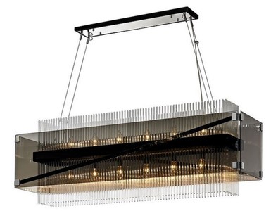 Casa Padrino lampadario di lusso argento / bronzo scuro 126,4 x 31,8 x H. 44,5 cm - Qualità di Lusso