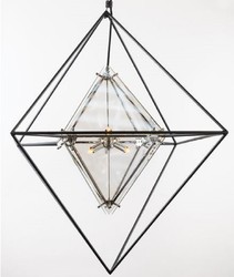 Casa Padrino Luxury LED Hanging Lamp Black 45.7 x 45.7 x H. 64.1 cm - Designer Lamp with Handmade Wrought Iron Frame