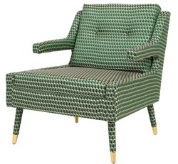Casa Padrino poltrona di lusso verde / oro 76 x 88 x H. 89 cm - Poltrona da Soggiorno Stile Neoclassico - Mobili di Design per il Soggiorno