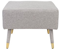 Casa Padrino sgabello per i piedi di lusso grigio / oro 76 x 62 x H. 46 cm - Sgabello da Salotto Stile Neoclassico - Mobili di Design per Soggiorno