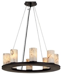 Casa Padrino lámpara colgante de lujo negro / blanco Ø 63,5 x H. 19,1 cm - Lámpara Colgante Redonda con Pantalla de mármol