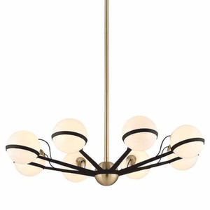 Luxus LED Kronleuchter Bronze Messing Weiß