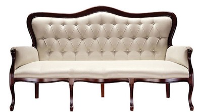 Casa Padrino Divano Chesterfield Barocco di Lusso Beige / Marrone Scuro 184 x 81 x H. 107 cm - Mobili per Soggiorno in Stile Barocco