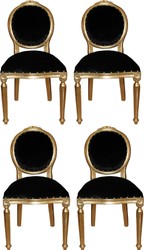 Casa Padrino Luxus Barock Esszimmer Set 4 Esszimmerstühle Medaillon Schwarz / Gold casa padrino luxus barock esszimmer set 4 massivholz samt esszimmerstühle küchenstühle medaillon esszimmer hotel restaurant möbel küchenmöbel