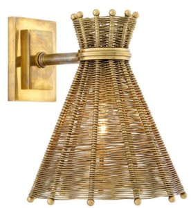Casa Padrino lámpara de pared de lujo latón vintage 21 x 25 x H. 25,5 cm - Lámpara de Pared para Hoteles y Restaurantes