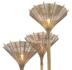 Casa Padrino lampadaire de luxe laiton vintage 70 x 70 x H. 197 cm - Lampadaire Hotel & Restaurant
