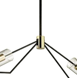 Casa Padrino lampadario di lusso bronzo / ottone 127 x 10,2 x H. 37,5 cm - Lampadario di Design per Soggiorno
