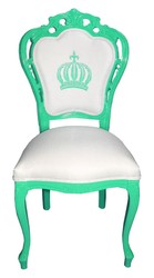 Pompöös di Casa Padrino Sedie da Pranzo Barocco di Lusso Bianco / Verde - Sedie Barocche Pompöös Disegnate da Harald Glööckler - 6 Sedie da Pranzo - Mobili Barocchi Pompöös di Casa Padrino Sedie da Pranzo Barocco di Lusso Bianco / Verde - Sedie Barocche Pompöös Disegnate da Harald Glööckler - 6 Sedie da Pranzo - Mobili Barocchi