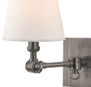Casa Padrino Luxus Wandleuchte Antik Silber / Weiß 15,2 x 24,1 x H. 25,4 cm - Wandlampe mit Schwenkarm