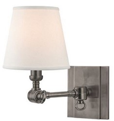 Casa Padrino lampada da parete di lusso argento antico / bianco 15,2 x 24,1 x H. 25,4 cm - Lampada da Parete con Braccio Girevole