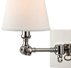 casa padrino luxus designer metall leinen wandleuchte wandlampe mit schwenkarm wohnzimmer hotel restaurant club bar büro deko accessoires möbel