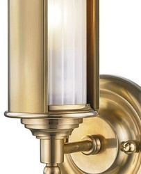 Casa Padrino Luxury Wall Lamp Antique Brass / White 12.1 x 12.7 x H. 31.1 cm - Luxury Collection