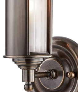 Casa Padrino Luxus Wandleuchte Bronze / Weiß 12,1 x 12,7 x H. 31,1 cm - Luxus Kollektion