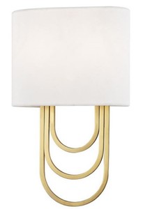 Casa Padrino lámpara de pared de lujo latón antiguo / blanco 20,3 x 9,5 x H. 34,3 cm - Lámpara de Pared de Diseño con Pantalla