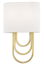 Casa Padrino lámpara de pared de lujo latón antiguo / blanco 20,3 x 9,5 x H. 34,3 cm - Lámpara de Pared de Diseño con Pantalla