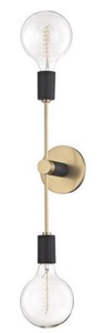 Casa Padrino lámpara de pared doble latón antiguo / negro 12,1 x 12,7 x H. 45,7 cm - Lámpara de Pared de Lujo