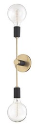 Casa Padrino lámpara de pared doble latón antiguo / negro 12,1 x 12,7 x H. 45,7 cm - Lámpara de Pared de Lujo