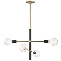 Casa Padrino lampadario ottone antico / nero Ø 61 x H. 50,8 cm - Lampadario di Lusso